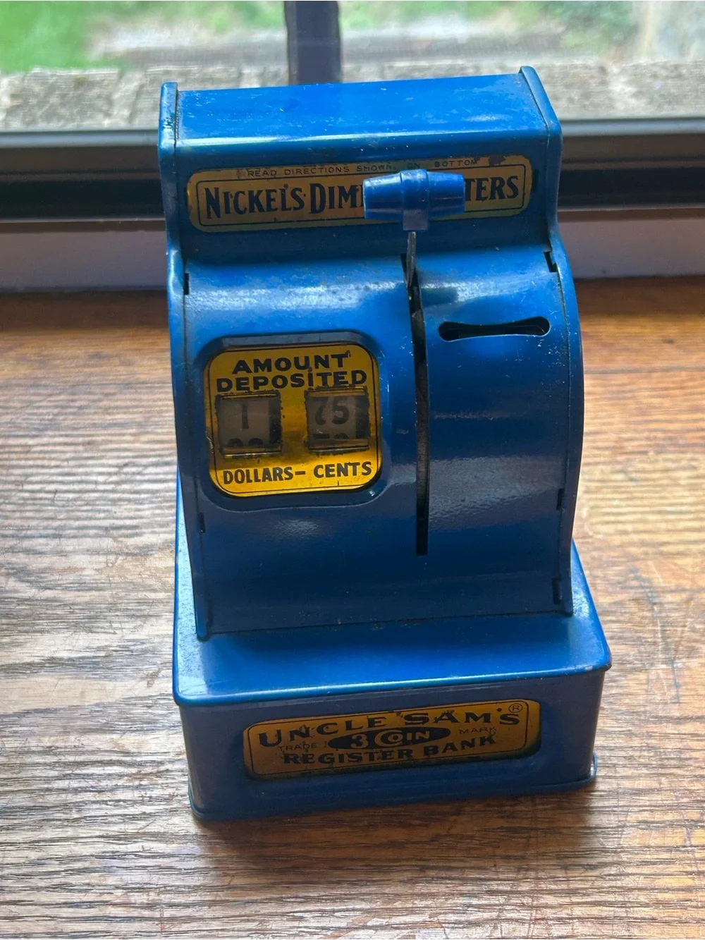 Blue Toy Register Bank - Kids Playset Action Figure Accessory